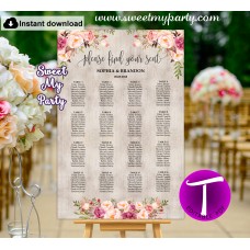Boho seating chart template, Floral seating chart template, (31) Boho seating chart template, Floral seating chart template, (31)